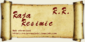 Raja Resimić vizit kartica